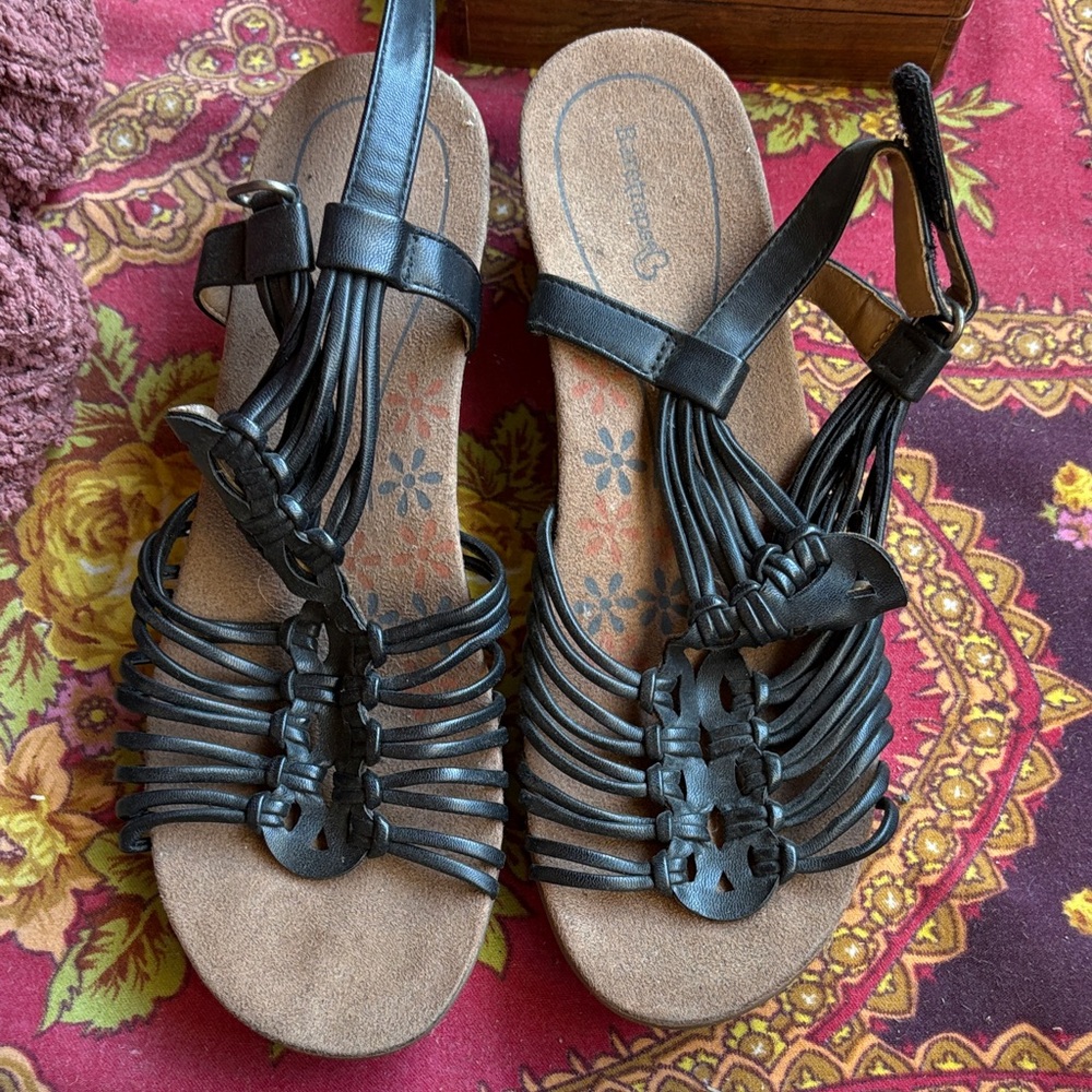 BareTraps Black Strappy Sandals